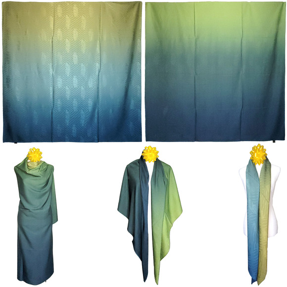 NWT Double Sided Silk Scarf 53"x53" Large Square Shawl Wrap XiangYunSha 35161 - Picture 1 of 14